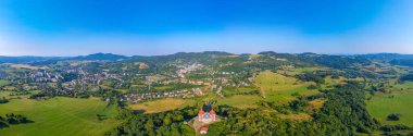 Slovakya 'daki Banska stiavnica Panorama Manzarası.