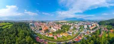 Slovakya 'da Kezmarok Panorama görünümü.