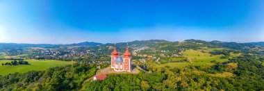 Slovakya 'daki Banska stiavnica Panorama Manzarası.