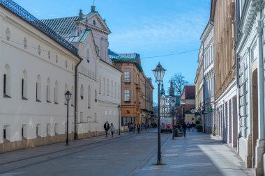 Krakow / Cracow, Polonya 'daki Grodzka sokağı görüntüsü...