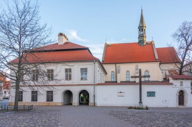 Krakow, Poland.IMAGE 'deki Aziz Giles Kilisesi' nin gündoğumu.