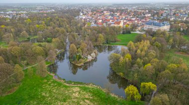 Pszczyna Kalesi 'nin Poland.IMAGE' deki hava manzarası