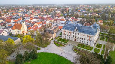 Pszczyna Kalesi 'nin Poland.IMAGE' deki hava manzarası