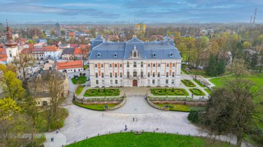 Pszczyna Kalesi 'nin Poland.IMAGE' deki hava manzarası