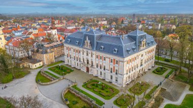 Pszczyna Kalesi 'nin Poland.IMAGE' deki hava manzarası