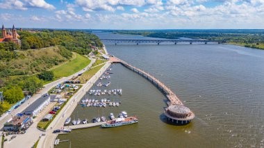 Plock, Poland.IMAGE 'deki marina manzarası