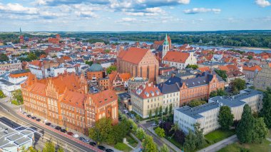 Eski Torun, Poland.IMAGE 'ın Panorama manzarası