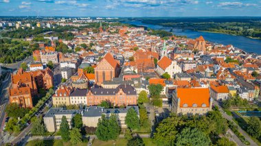 Eski Torun, Poland.IMAGE 'ın Panorama manzarası