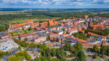 Poland.IMAGE 'deki Chelmno kasabasının panorama manzarası