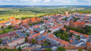 Poland.IMAGE 'deki Chelmno kasabasının panorama manzarası
