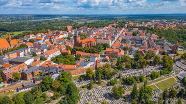 Poland.IMAGE 'deki Chelmno kasabasının panorama manzarası