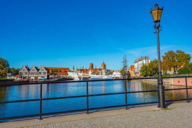 Olowianka köprüsünün arkasındaki Gdansk Panoraması, Poland.IMAGE