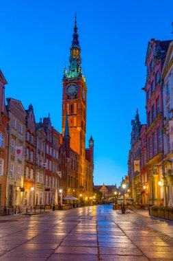 Gdansk, Poland.IMAGE 'deki Dlugi Targ Meydanı' nın gün doğumu görüntüsü