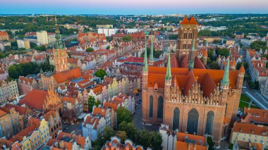 Gdansk, Poland.IMAGE 'deki Dlugi Targ Meydanı' nın gün doğumu görüntüsü
