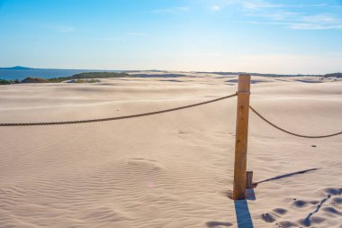 Poland.IMAGE 'deki Slowinski Ulusal Parkı' nda kum tepesi