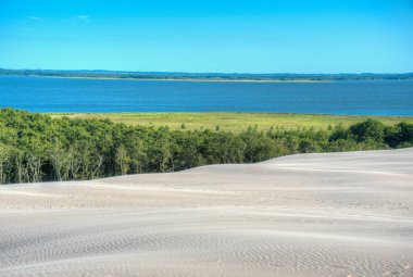 Poland.IMAGE 'deki Slowinski Ulusal Parkı' nda kum tepesi