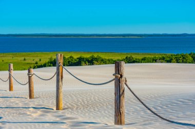 Poland.IMAGE 'deki Slowinski Ulusal Parkı' nda kum tepesi
