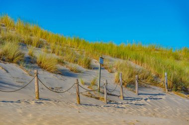 Poland.IMAGE 'deki Slowinski Ulusal Parkı' nda kum tepesi