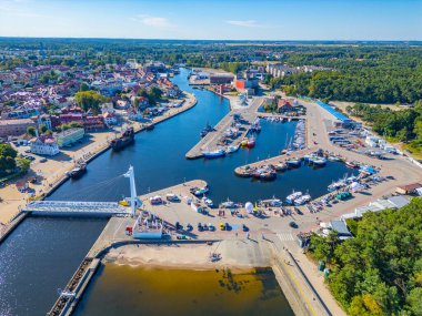Ustka limanının panorama görünümü, Poland.IMAGE