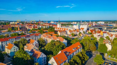 Szczecin, Poland.IMAGE şehir merkezinin panorama görüntüsü