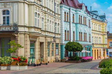 Tarnow, Poland.IMAGE 'deki renkli evler