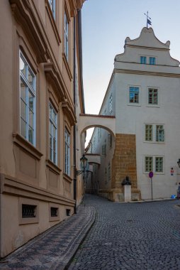 Prag 'ın Hradcany bölgesindeki eski evler, Çek Cumhuriyeti.