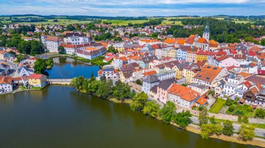 Jindrichuv Hradec 'in Çek Cumhuriyeti' ndeki Panorama görüşü.