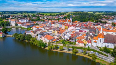 Jindrichuv Hradec 'in Çek Cumhuriyeti' ndeki Panorama görüşü.