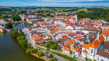 Jindrichuv Hradec 'in Çek Cumhuriyeti' ndeki Panorama görüşü.