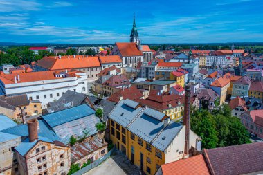 Çek Cumhuriyeti 'nde Jindrichuv Hradec Panoraması.