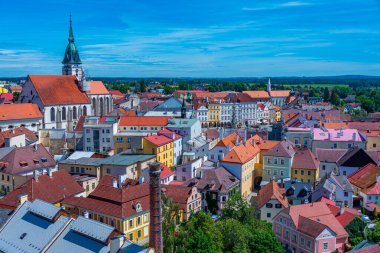 Çek Cumhuriyeti 'nde Jindrichuv Hradec Panoraması.