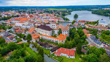 Çek Cumhuriyeti 'nde Jindrichuv Hradec Panoraması.