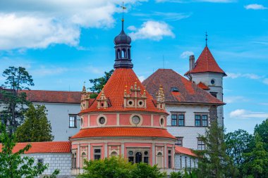 Çek kenti Jindrichuv Hradec.IMAGE 'deki Panorama manzarası