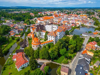 Jindrichuv Hradec 'in Çek Cumhuriyeti' ndeki Panorama görüşü.