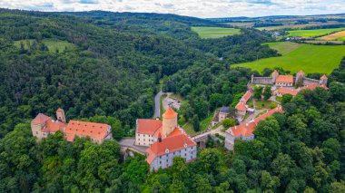 Çek Cumhuriyeti 'ndeki Veveri kalesinin Panorama manzarası.
