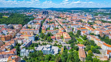 Çek Cumhuriyeti 'nin Brno kentinin panorama manzarası.