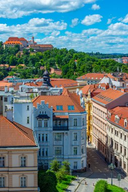 Çek Cumhuriyeti Brno 'ya bakan Spilberk kalesi. Görüntü