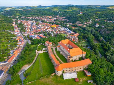 Çek Cumhuriyeti 'ndeki Dolni kounice kasabasının panorama manzarası.