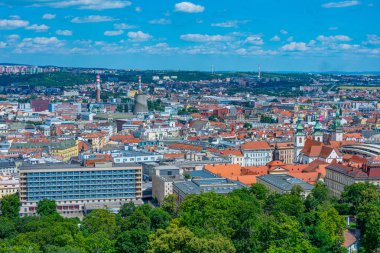 Çek Cumhuriyeti 'nin Brno kentinin panorama manzarası.