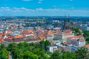 Çek Cumhuriyeti 'nin eski Brno kentinin Panorama manzarası.