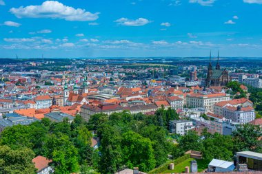 Çek Cumhuriyeti 'nin eski Brno kentinin Panorama manzarası.