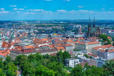 Çek Cumhuriyeti 'nin eski Brno kentinin Panorama manzarası.