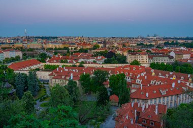 Prag 'a Opysi bakış açısından gün batımı, Çek Cumhuriyeti. IMAGE