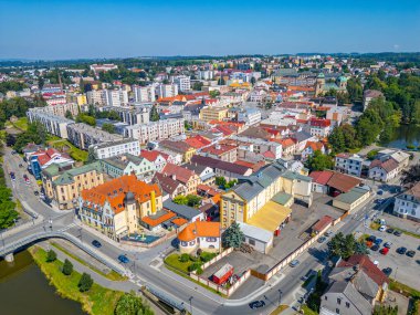 Çek Cumhuriyeti 'nde Havlickuv Brod Panorama görünümü.