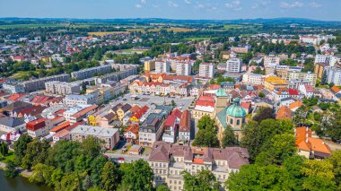 Çek Cumhuriyeti 'nde Havlickuv Brod Panorama görünümü.