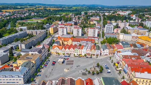 Havlickuv Brod, Çek Cumhuriyeti Havlickovo namesti Panorama view. IMAGE