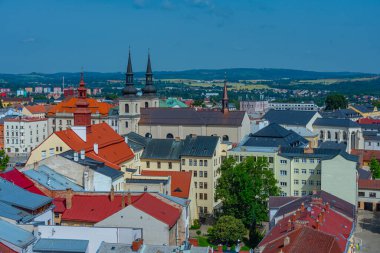 Çek kenti Jihlava 'nın silüeti. Görüntü