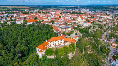 Çek Cumhuriyeti 'nin Znojmo kentinin Panorama manzarası.