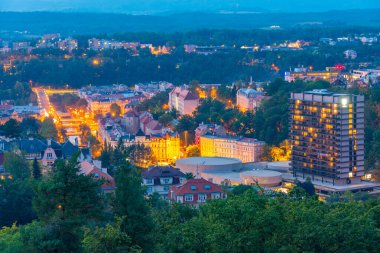 Çek Cumhuriyeti, Karlovy Vary 'deki Termal Otelin Panorama Manzarası