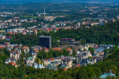 Çek Cumhuriyeti, Karlovy Vary 'deki Termal Otel Panoraması.